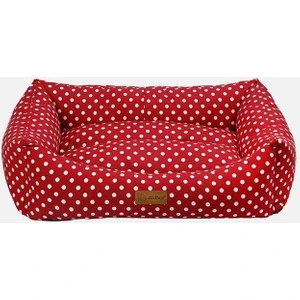 Makaron Kedi Köpek Yatağı Kırmızı Benekli Small
