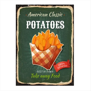 Patates Kızartması Model Ahşap Tablo