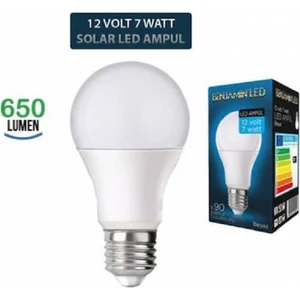 6 Adet Solar LED Ampül 12 Volt 7 Watt E27 Beyaz Benjamin 1.kalite