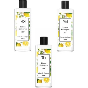 Kolonya 3'lü Limon Kolonyası Seti 80 Derece 500 ml 8691226637532 3 Adet
