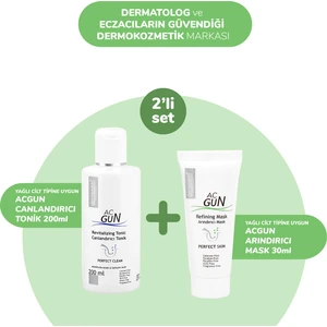 Sivilceli ve Akneli Ciltler Için Acgun Canlandırıcı Tonik 200ML+ Acgun Arındırıcı Mask 30ML 2'li Set