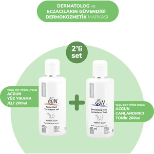 Sivilceli ve Akneli Ciltler Için Acgun Yüz Yıkama Jeli 200ML + Acgun Canlandırıcı Tonik 200ML 2'li Set