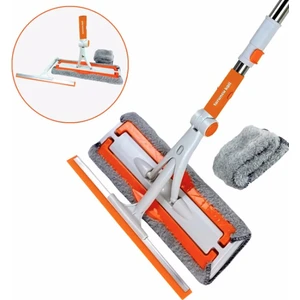 Mikrofiber Cam Silme Aparatı + Yedek Bez + Sağlam Teleskopik Sopa