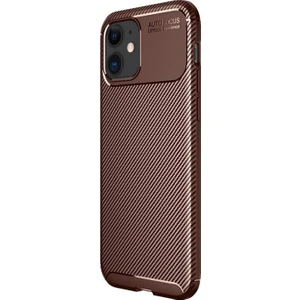 Apple iPhone 12 Deep Dizayn Auto Focus Tasarımlı Silikon Kılıf Kahverengi