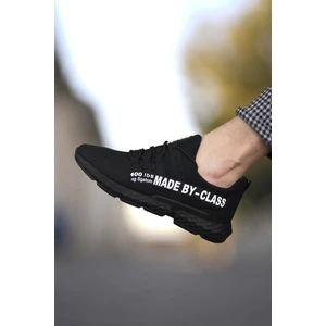 Siyah Beyaz Erkek Cilt Sneaker 0012SANTO