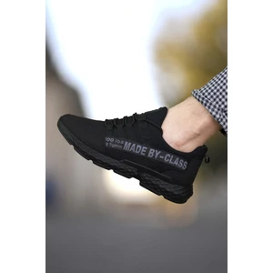 Siyah Erkek Cilt Sneaker 0012SANTO