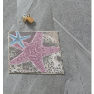 Sea Star 50 x 57 cm Pembe Oymalı Banyo Halısı
