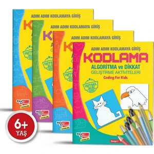 Algoritma Temelli Adım Adım Kodlama 4'lü Kitap Seti 6+ Yaş
