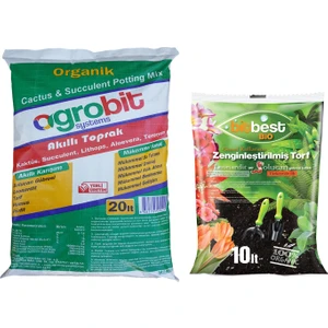 Akıllı 20lt Kaktüs Toprağı + Bitbest Bio 10lt Bitki ve Saksı Toprağı