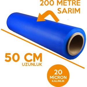 Arya Ambalaj 20 Mic 200M 50CM Palet Streç Film El Tipi  Mavi