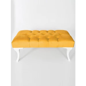 Gema Hünkar Puf Bench Sarı 90 Cm. 1. Sınıf Silinebilir  Kumaş