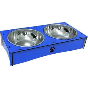 Woody Life Ahşap Sehpalı Ikili Çelik Mama Kabı Kedi Köpek Devrilmez Mama Kabı