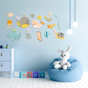 Sevimli Denizaltı Ahşap Duvar Seti