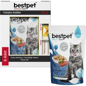 Ton Balıklı ve Hamsili Jöleli Kedi Konservesi 6X85 gr