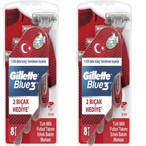 Blue 3 Milli Takım Özel Paketi 8'li Tıraş Bıçağı 2*