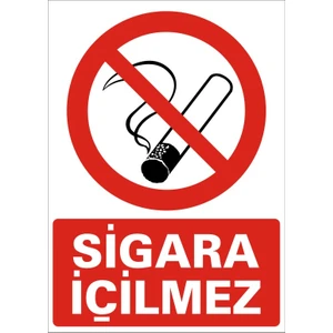İzmir Serigrafi Sigara İçilmez 2.6 mm PVC Uyarı Levhası 17,5 x 25 cm