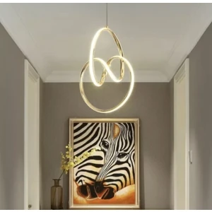 Modern Sarkıt LED Avize Gold Sarı Kademeli 3 Renk BURENZE558