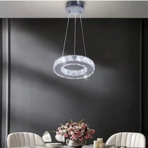 Luxury Modern Kristal Taşlı Sarkıt LED Avize Kumandalı 3 Renk BURENZE547