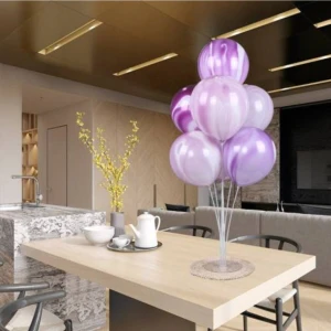 GENC DIJITAL BASKI Şeffaf Doğum Günü Ayaklı Balon Süsleme Standı ve  7'li Balon