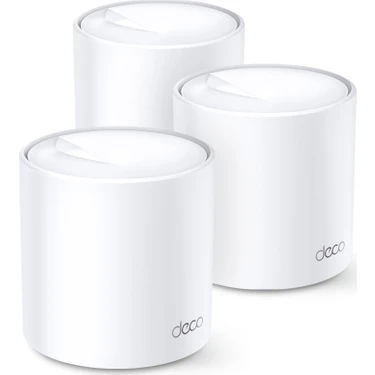 TP-Link Deco X20(3-pack), AX1800 Mbps, 1 GHz CPU, Yapay Zeka Desteği, Gigabit Portları, 150 Cihaza