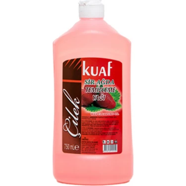 Kuaf Ağda Temizleme Yağı 750 ml Çilek Aromalı Doğal İçeriklerle Etkili Temizlik