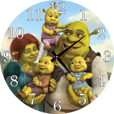 Dafhi Ahsap Duvar Saati Shrek Ve Ailesi Fiyati