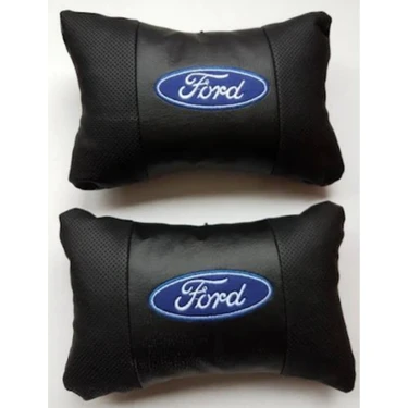 Macha Ford Deri Nakışlı Oto Başlık Boyun Yastığı İki