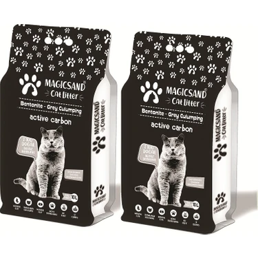 Magicsand Active Carbon Kedi Kumu 10 Lt x 2