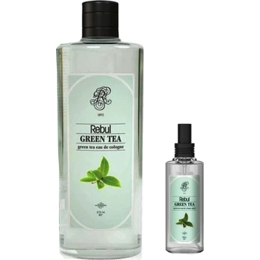 Rebul Kolonya 270 ml Cam Şişe Green Tea 8691226604893 + Kolonya - Spray Green Tea 100