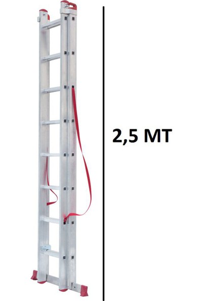 beykon Alüminyum A Tipi 2 x 2.5 M Toplam 5 M Sürgülü Endüstriyel Ptt Merdiveni