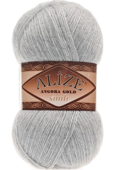Alize Angora Gold Simli 21 Gri Örgü İpi