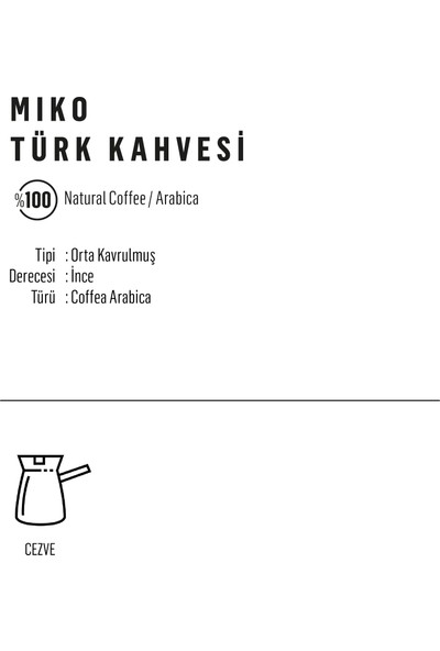Miko Coffee Miko Öğütülmüş Türk Kahvesi 5x 100GR