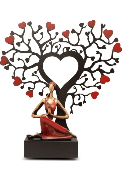 Gift Garden Kalp Motifli Yaşam Ağacı Yoga Figürü