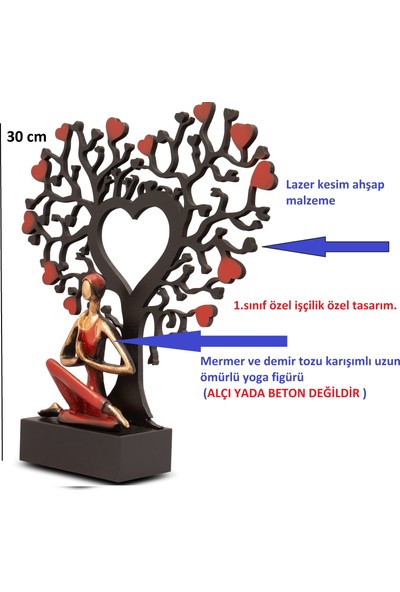 Gift Garden Kalp Motifli Yaşam Ağacı Yoga Figürü