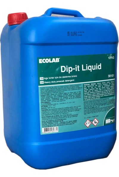 Ecolab Dip-It Liquid Klor Bazlı Sıvı Ön Daldırma Ürünü 12 kg