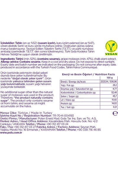 Pols Aile Medıum Bundle: Helvart Üzüm Pekmezli Helva (500 gr) + Freeze Dry Çilek + Dilim Elma + Vişne + Böğürtlen + Mısır
