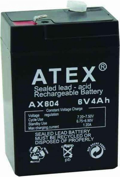 Atex 6V 4A Akü 10.5X74.5CM