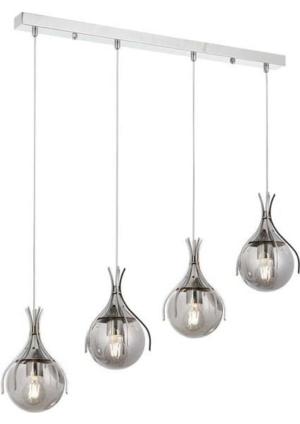 AV-60161-4KY Krom Kaplama Modern Avize E27 Metal Cam 70x13cm