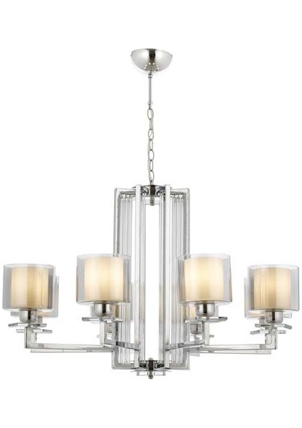 AV-60190-8K Krom Kaplama Modern Avize E27 Metal Cam 80cm