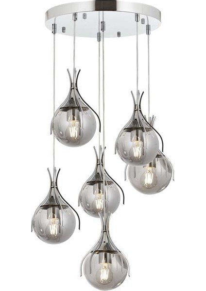 AV-60161-6KT Krom Kaplama Modern Avize E27 Metal Cam 50cm