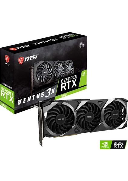 GeForce RTX 3070 Ventus 3X OC 8GB GDDR6 256Bit DX(12) PCI-Express 4.0 Ekran Kartı (GeForce RTX 3070 VENTUS 3X OC)