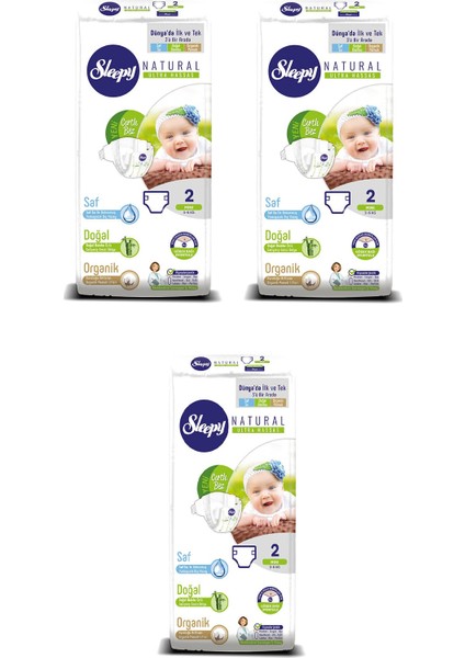 Natural Bebek Bezi 2 Beden/numara Mini 42'li x 3 126'LI