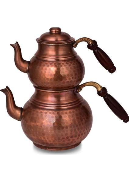 Klasik Isıtıcılı Kalın Bakır Çaydanlık Orta Boy