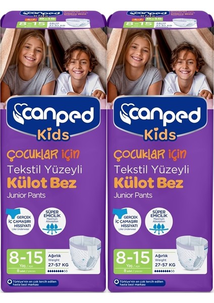 Kids Külot Bez 8-15 Yaş 27-57 kg 2 x 8 Adet