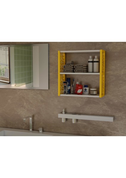 Terek Remaks 3lü Duvar Rafı Sarı