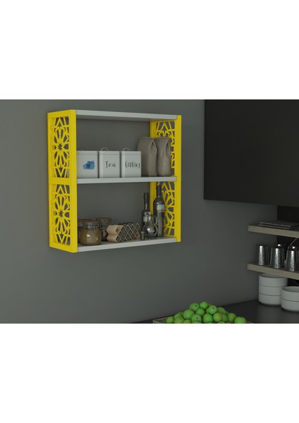 Terek Remaks 3lü Duvar Rafı Sarı modelleri