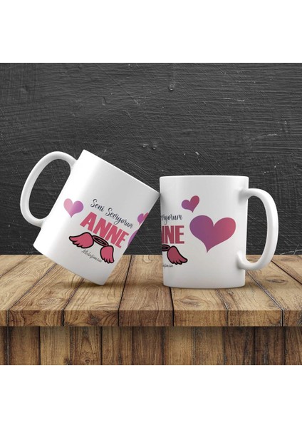 Kişiye Özel Melek Annem Temalı Kupa