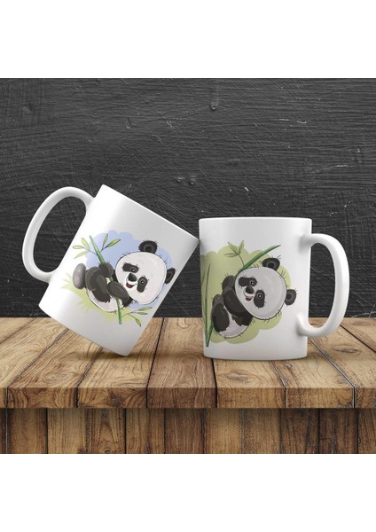 Kişiye Özel Sevimli Panda Kupa Afacan Panda Tasarımlı Kupa 2