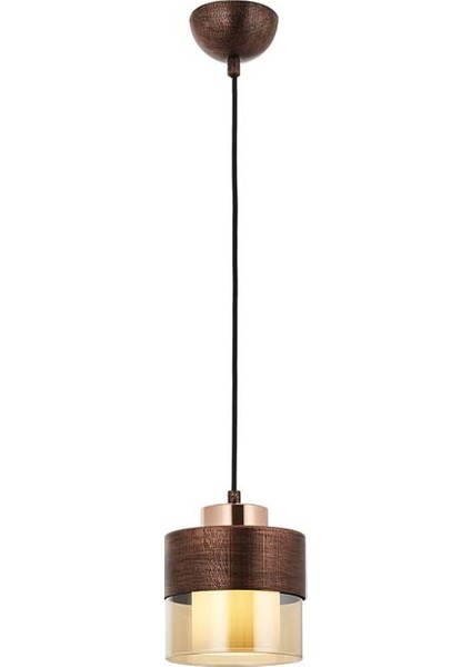 AV-60193-1CPR Bakır Patina Boyalı Modern Avize E27 Metal Cam 15cm
