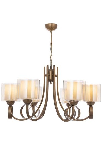 AV-65218-6E Eskitme Kaplama Modern Avize E27 Metal Cam 70cm